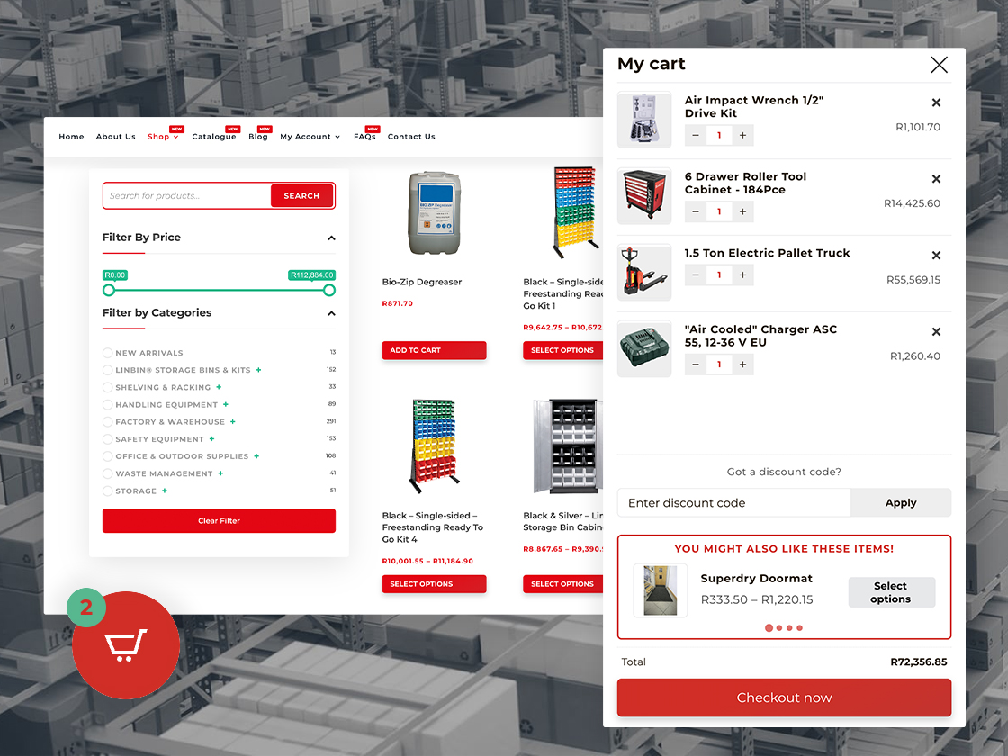 Linvar Website Preview 2 showing a website interface with product imagery, navigation and structured page content.