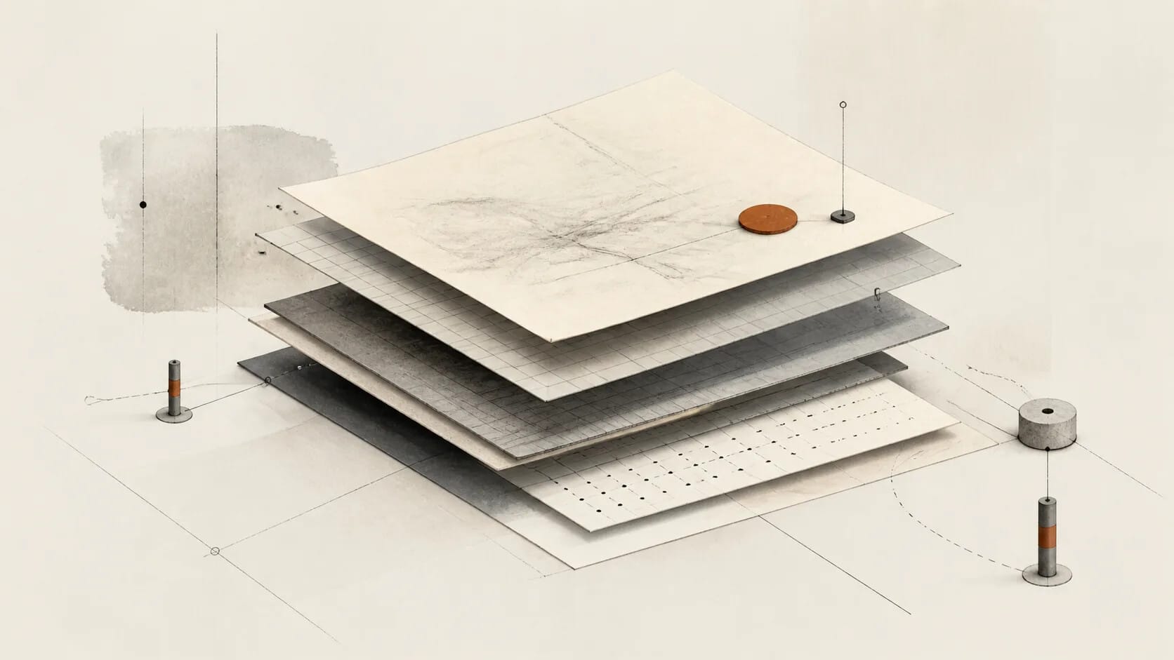 Conceptual layered foundations supporting a maintained digital structure.