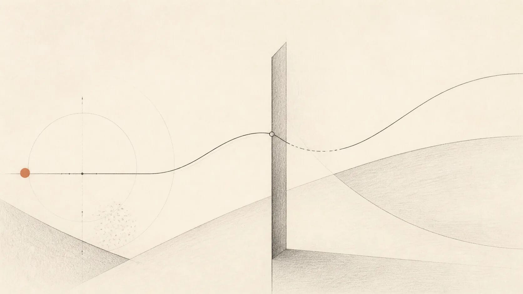 Conceptual prepared threshold leading to an open next route.