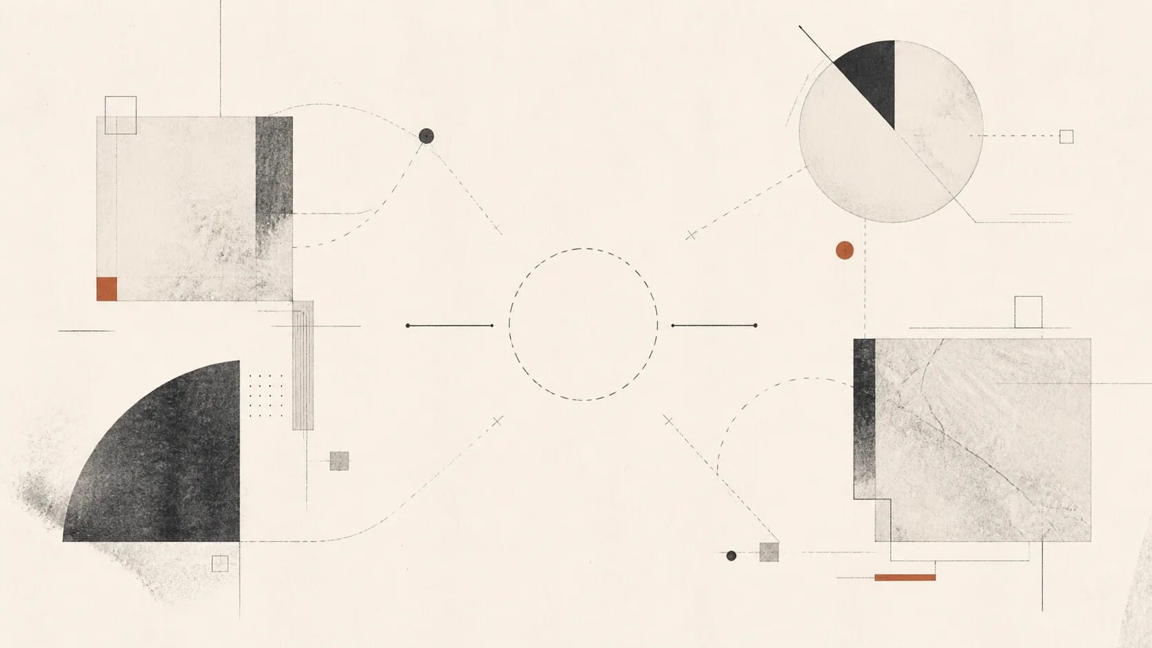 Conceptual fragments arranged around a missing connection that reveals where a system is breaking down.