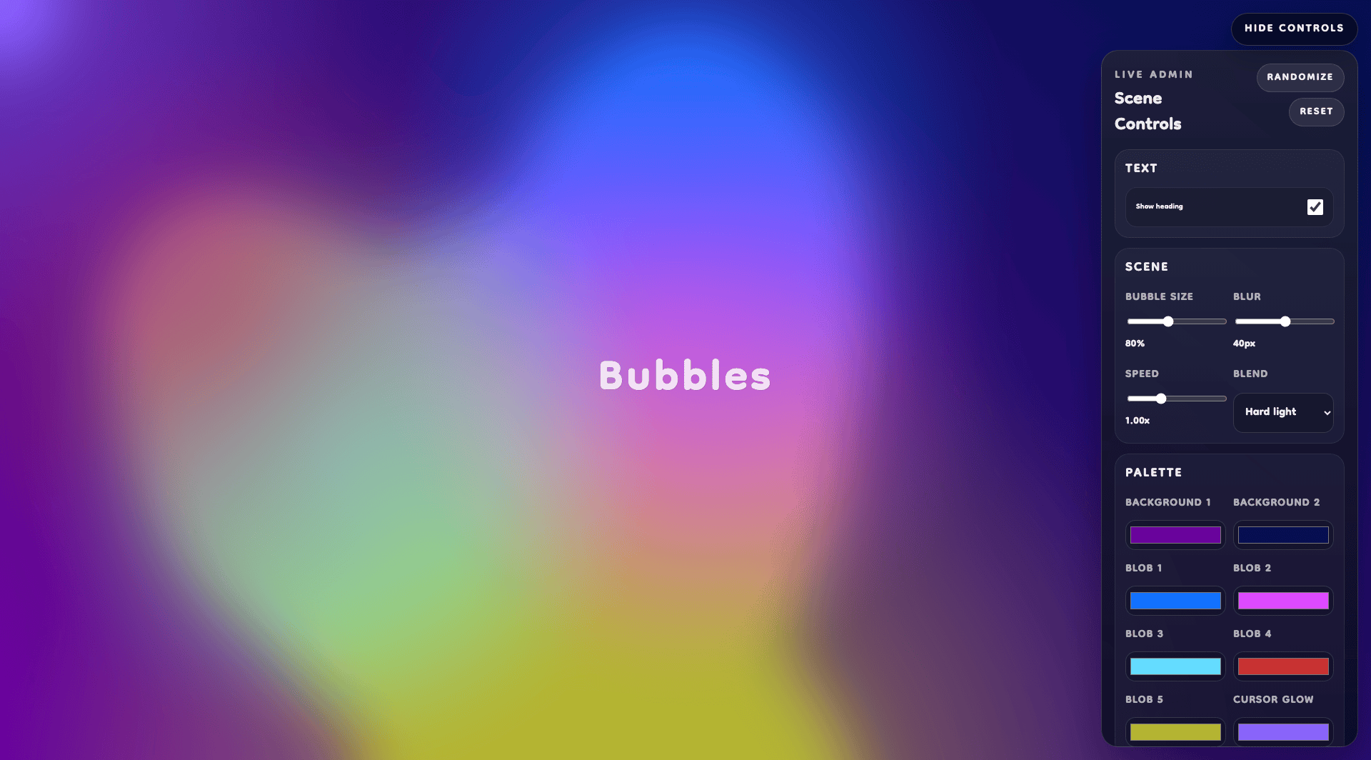 Bubbles Animated Morphing Gradients prototype image