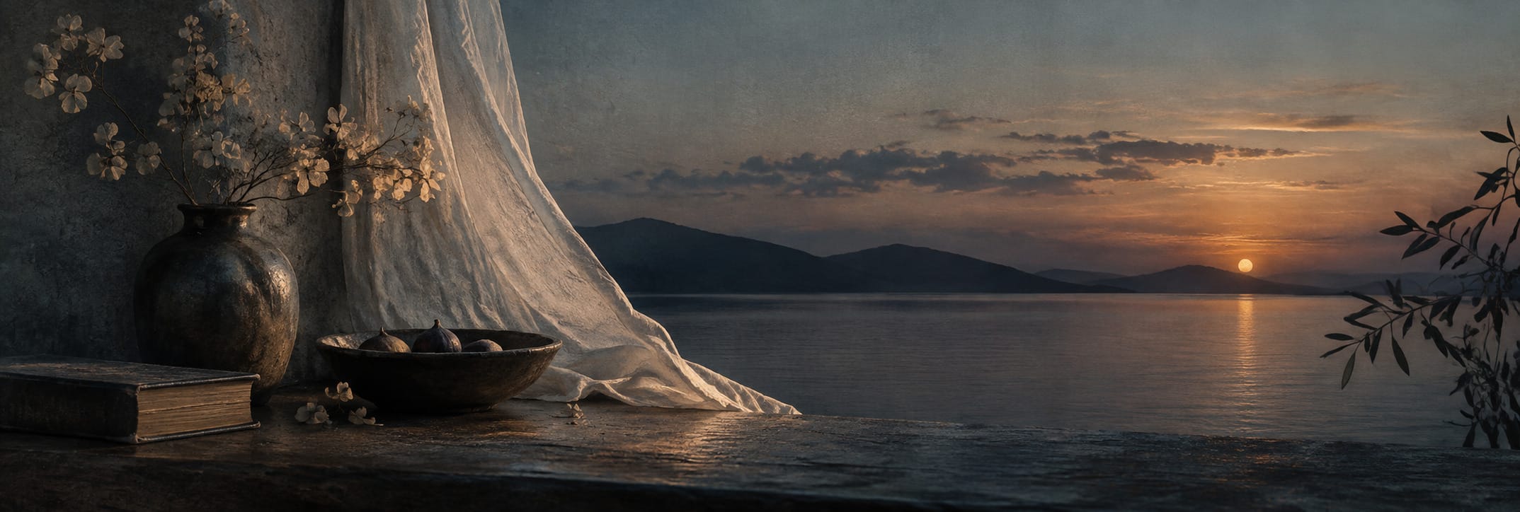 Text-free conceptual editorial artwork for A Different Use for the Evening.