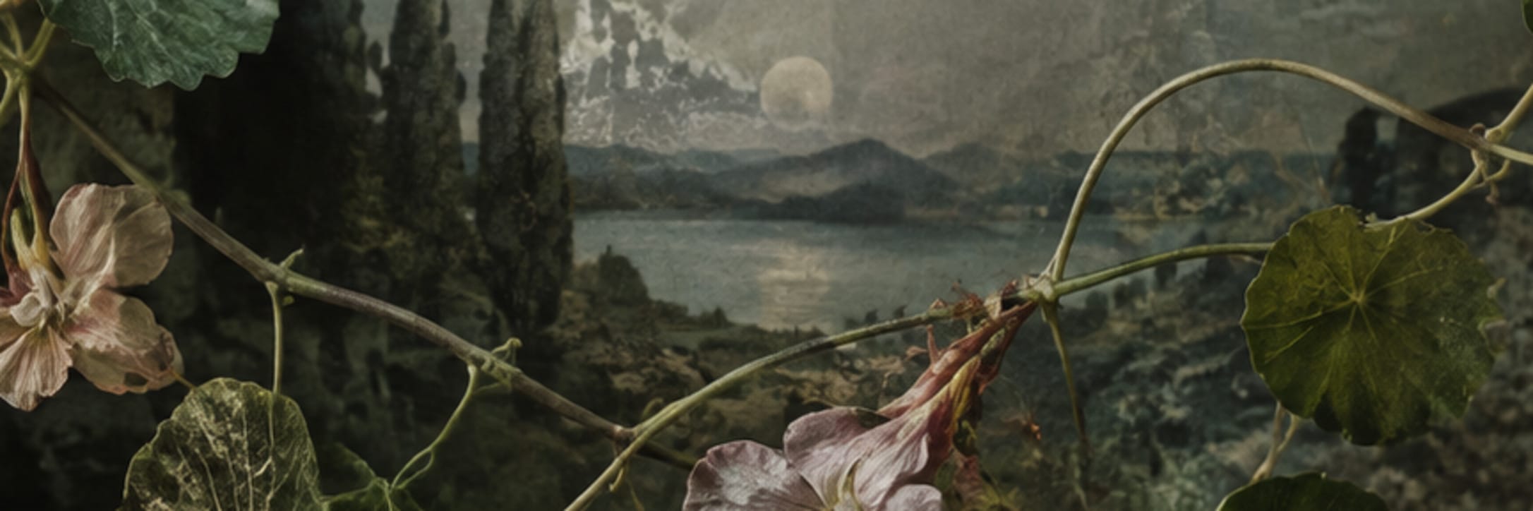 Text-free conceptual editorial artwork for a garden enters the mouth.