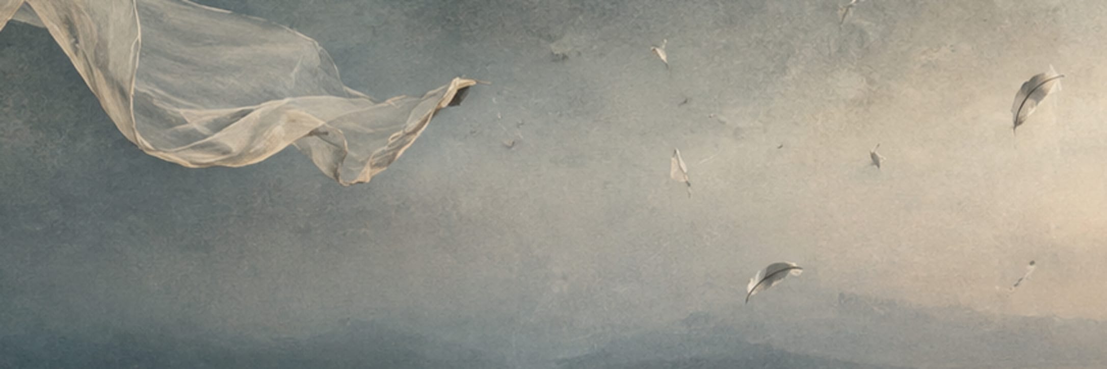 Text-free conceptual editorial artwork for air before falling.