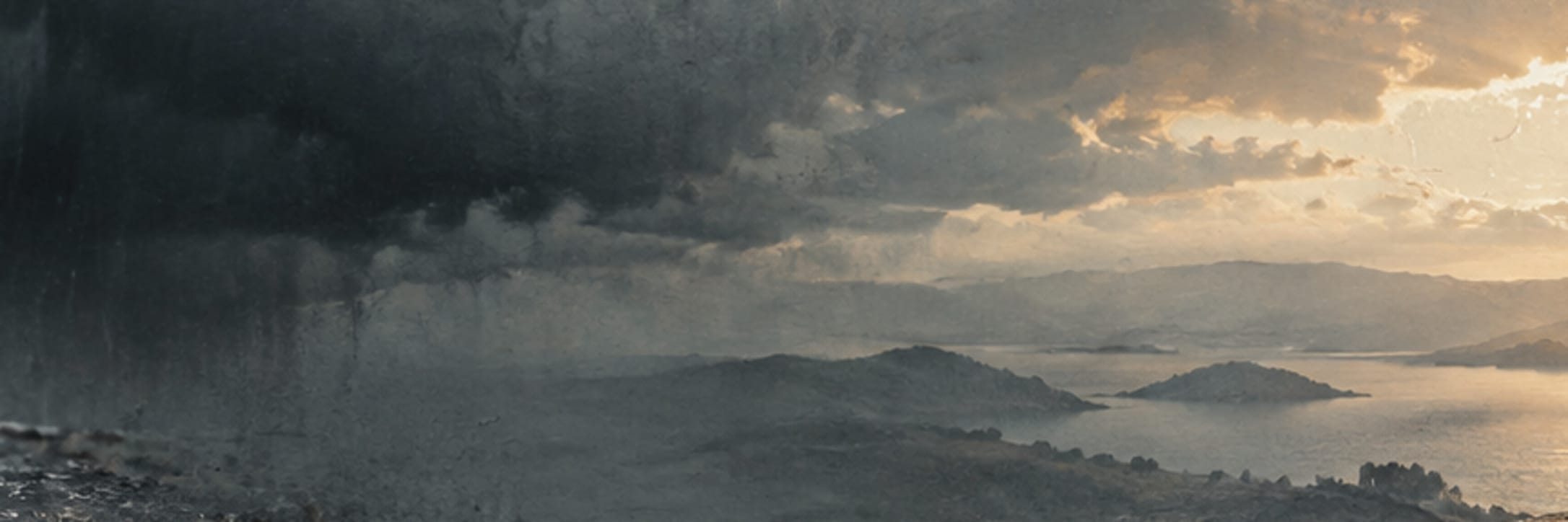 Text-free conceptual editorial artwork for love after the weather.