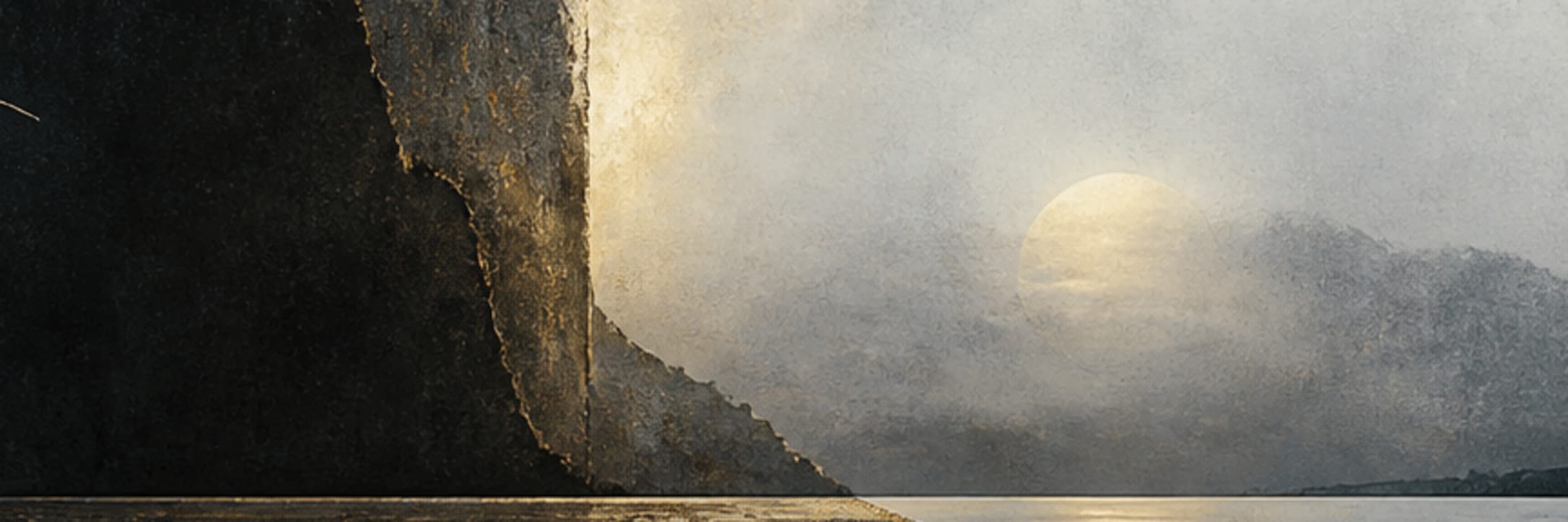 Text-free conceptual editorial artwork for new edge of the shadow.