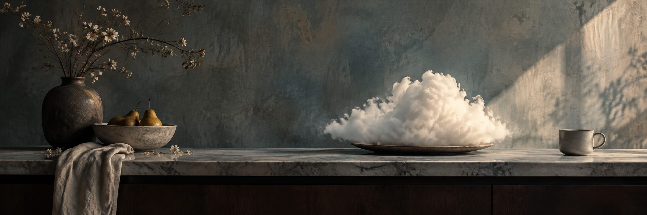 Text-free conceptual editorial artwork for The Impossible on the Counter.