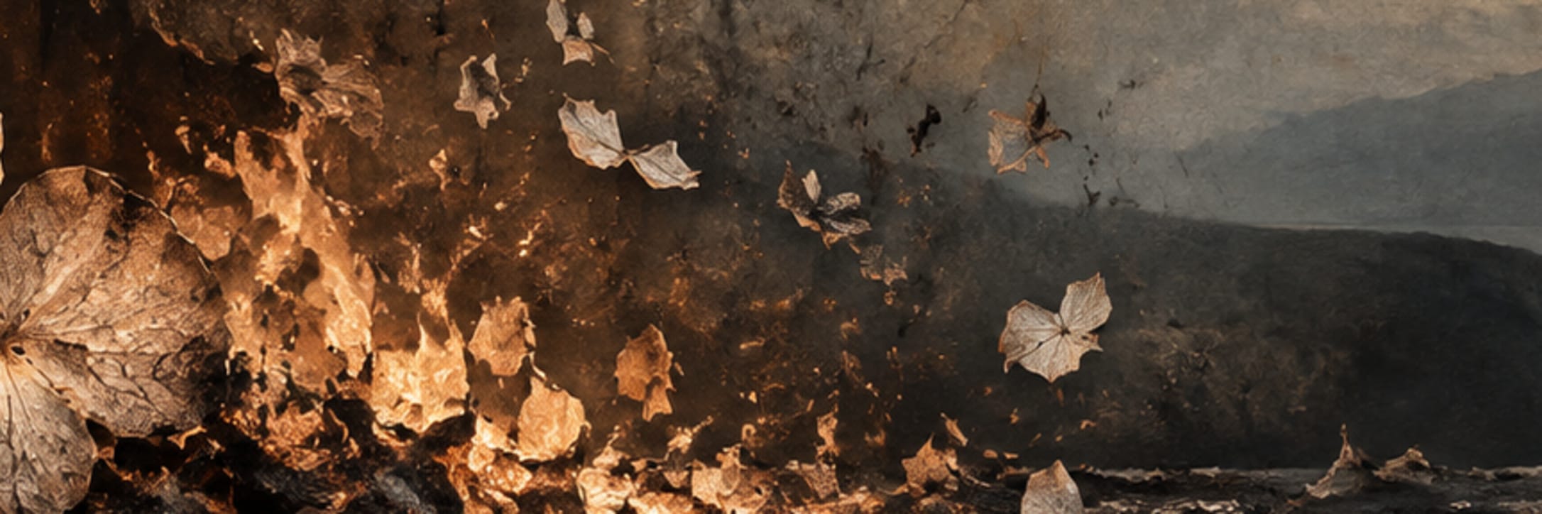 Text-free conceptual editorial artwork for the names the fire kept.
