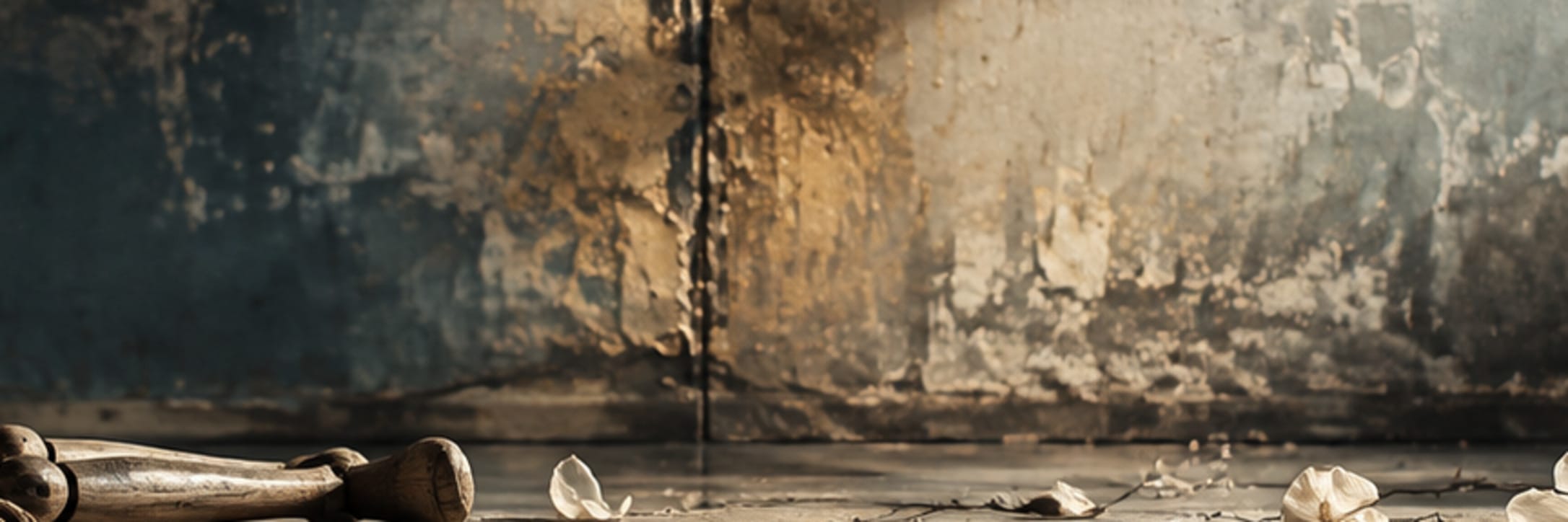 Text-free conceptual editorial artwork for the puppet learns the floor.