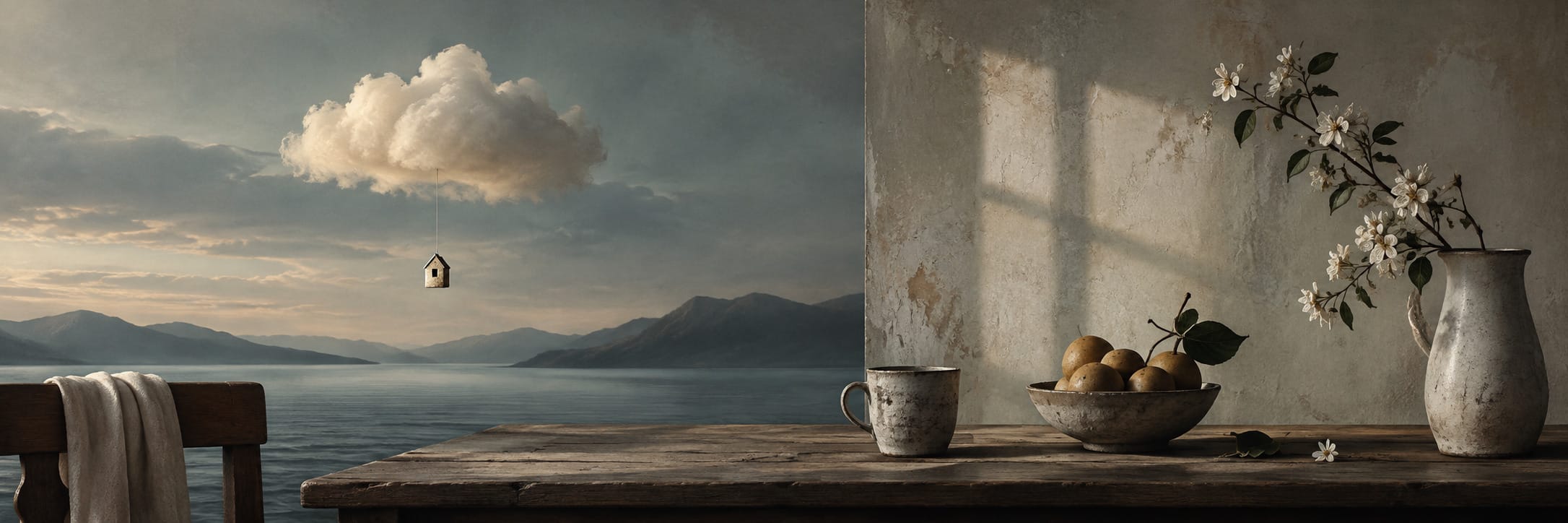 Text-free conceptual editorial artwork for The Window Refuses the View.