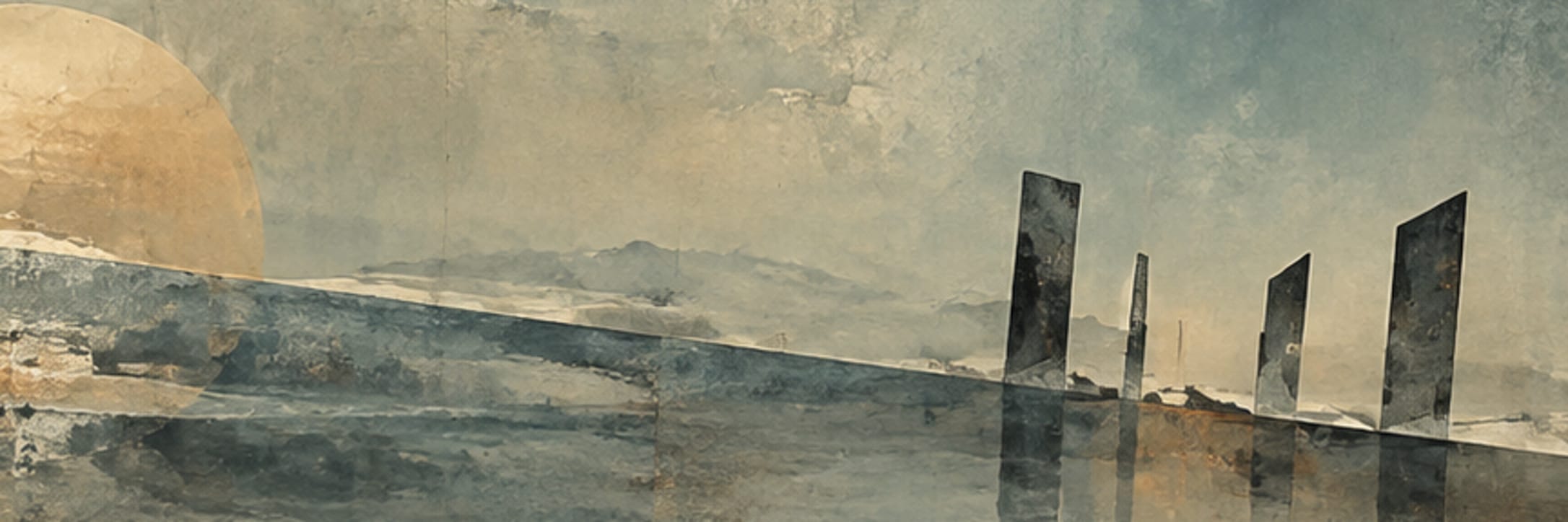 Text-free conceptual editorial artwork for the world without a level.