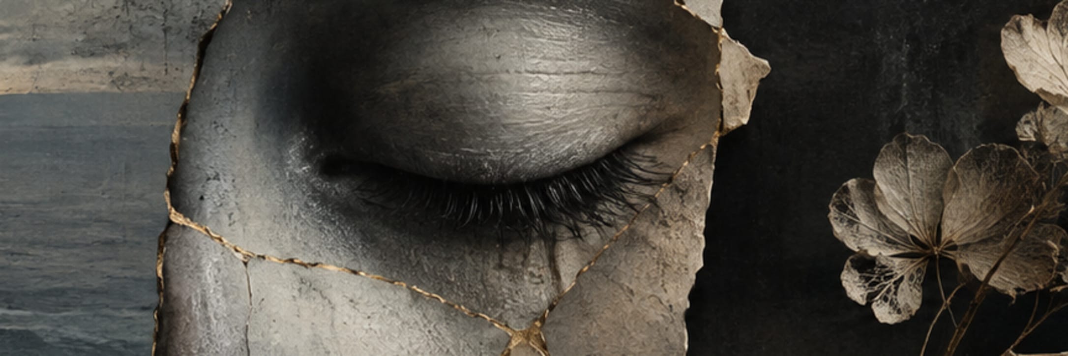 Text-free conceptual editorial artwork for what the eye cannot repair.