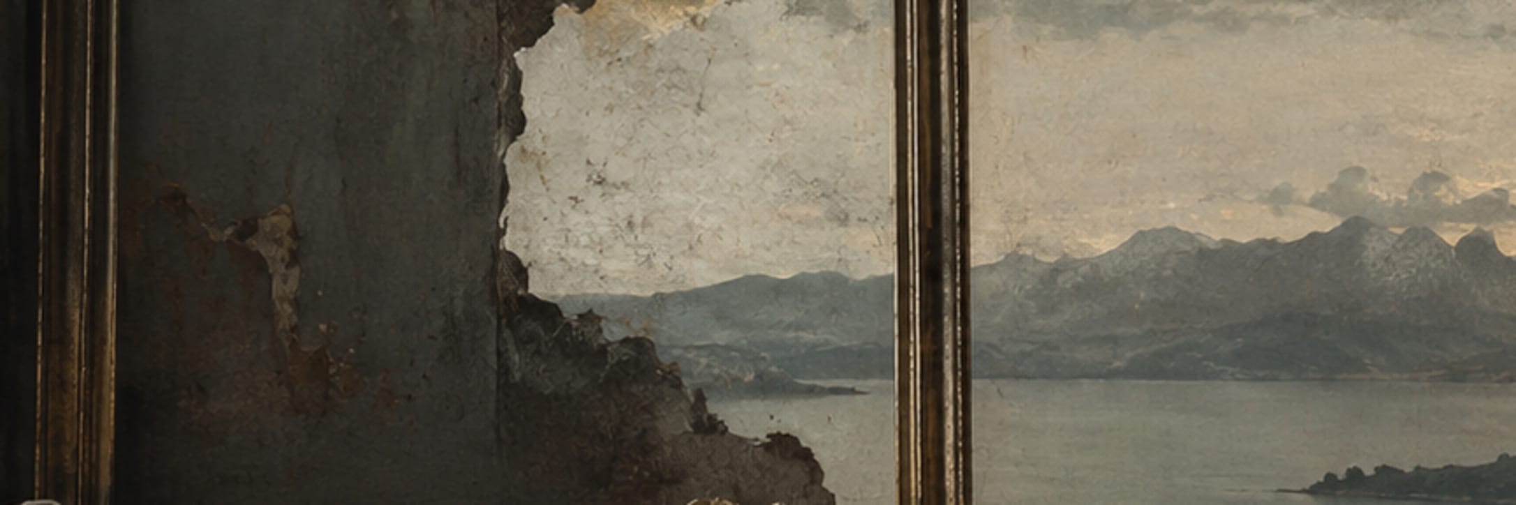 Text-free conceptual editorial artwork for What the Frame Withholds.